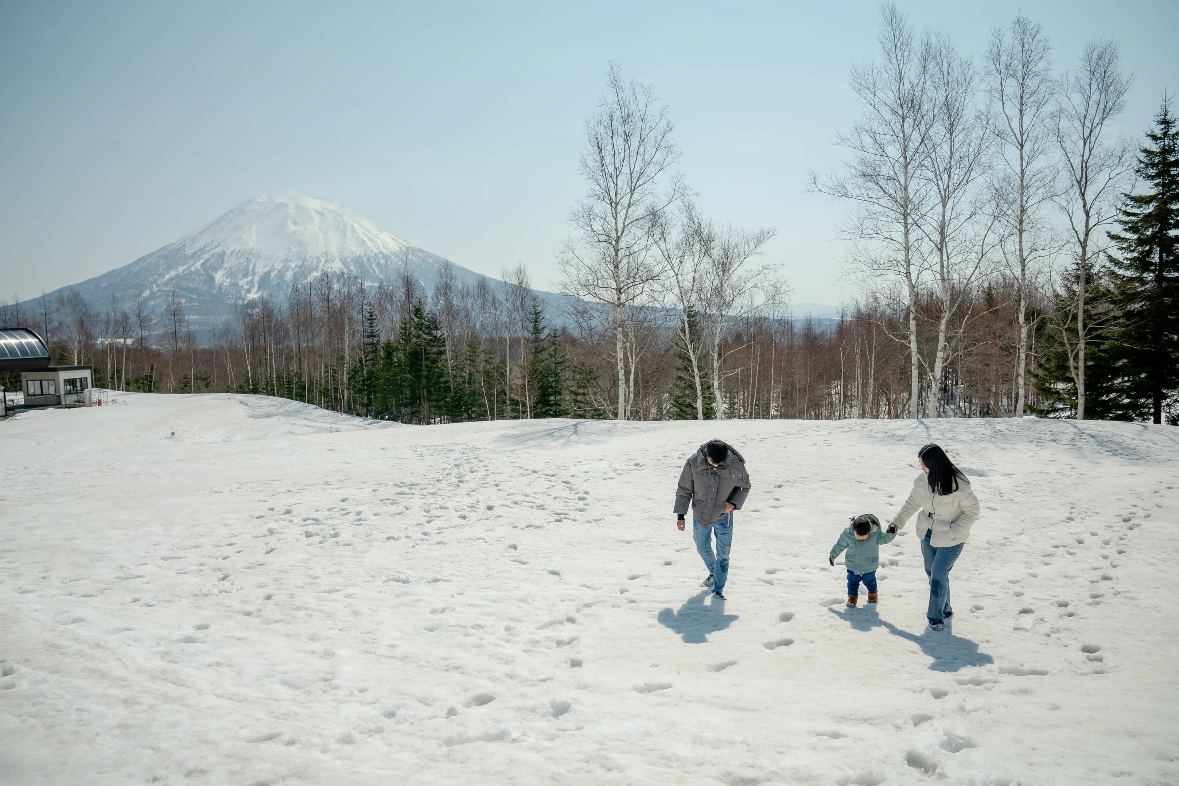 Family in Niseko winter